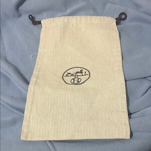 Hermès Tan Drawstring Pouch